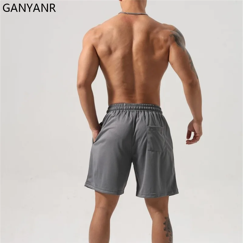 GANYANR pantalones cortos para correr con bolsillos para hombre, mallas deportivas para gimnasio, fútbol, baloncesto, fútbol, ropa deportiva para entrenamiento de Yoga de verano