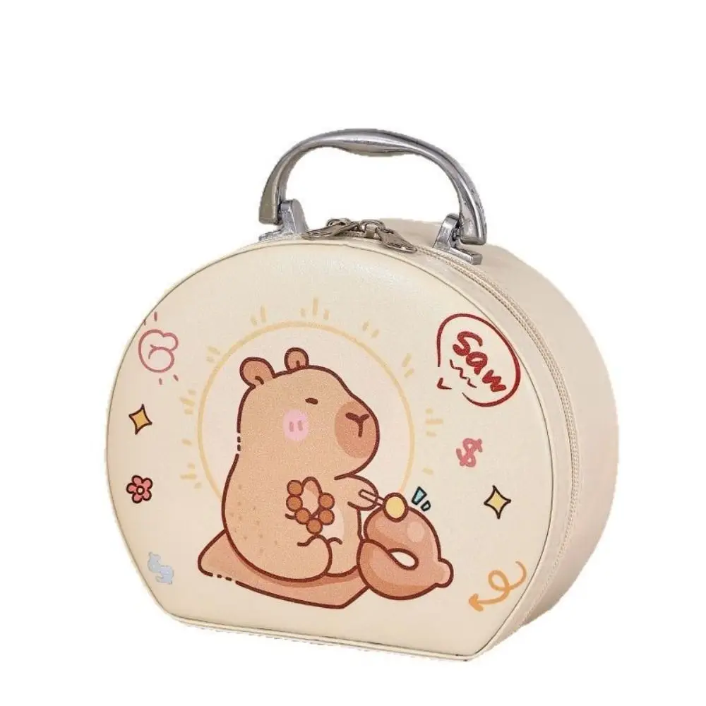 

Semicircular Capybara Makeup Bag Large Capacity Cute Cartoon Cosmetic Storage Box Dust-proof Pen Pouch Travel Home Supplies