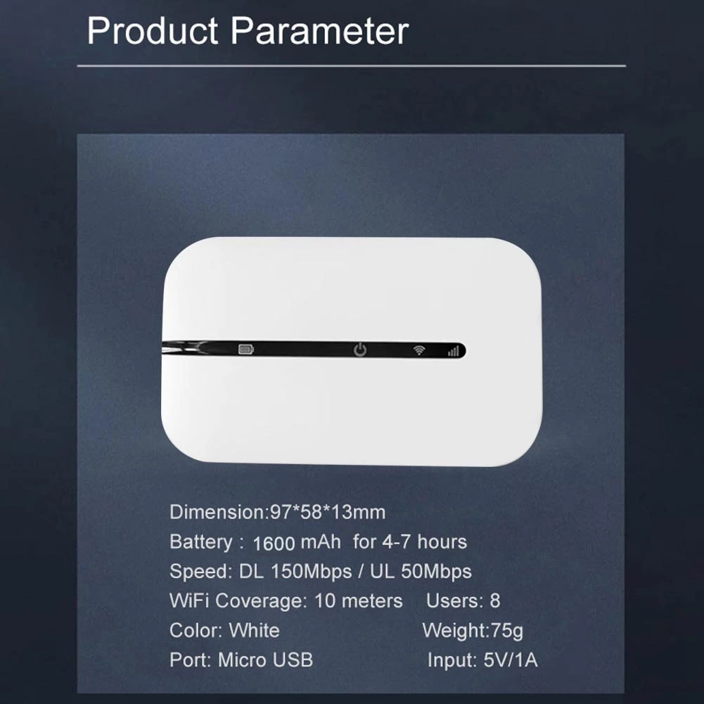 4G Pocket MiFi WiFi Router 150Mbps WiFi Modem Car Mobile Wifi Hotspot_BSH