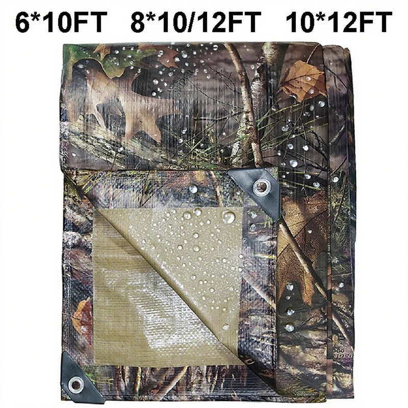 

Bionic Camo Tarp Waterproof Awning Shade 6*10 8*10/12 10*12 FT Outdoor Garden Canopy Camping Tarpaulin Camouflage Sun Shelter
