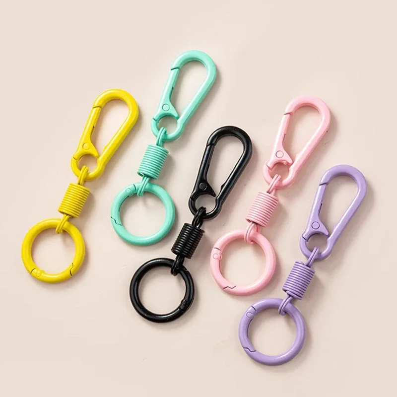 

1/5pcs Spring Clasp Openable Carabiner Keychain Hooks DIY Connector Buckle Durable Key Rings Accessories for Bag Decorations