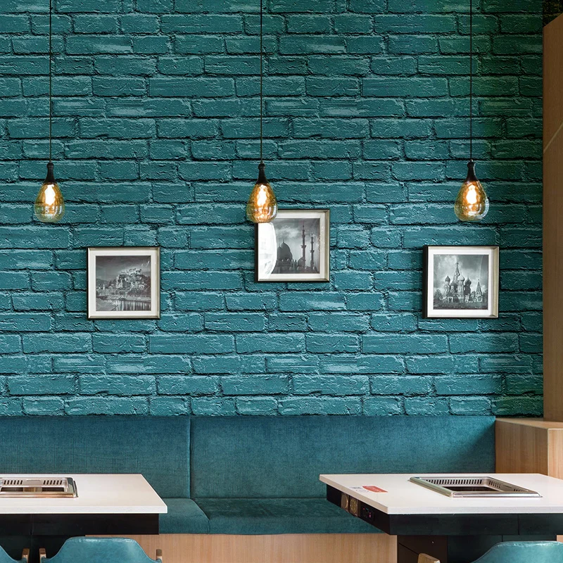 

Modern Nordic Color Brick Wallpaper Roll Restaurant Bar Clothing Store Tea Shop Bricks Wallpaper Industrial Papel de parede