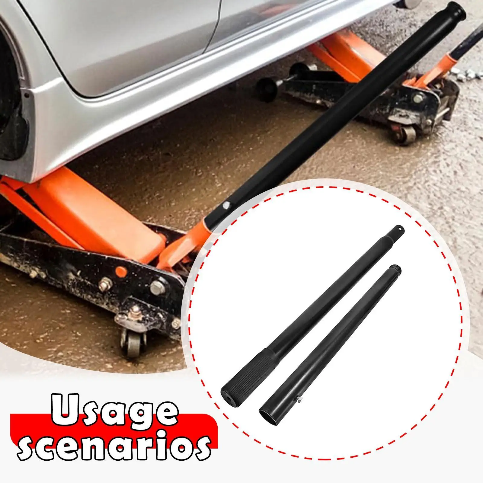 Horizontale hydraulische krikhandgreep Vervanging van 3 ton Slijtvast boven- en ondergedeelte Stevig auto-krikaccessoire