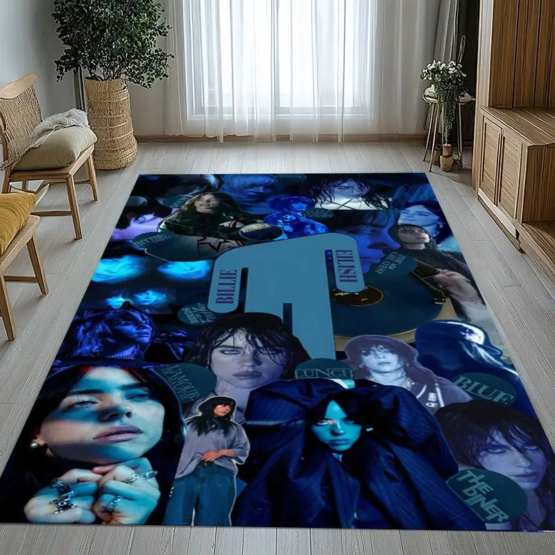 Billie Eilish Style Grunge Music Corner Area Rug,Soft Non-Slip Carpet Mat for Living Room Bedroom,Sofa Floor Rug,Home Decor Gift
