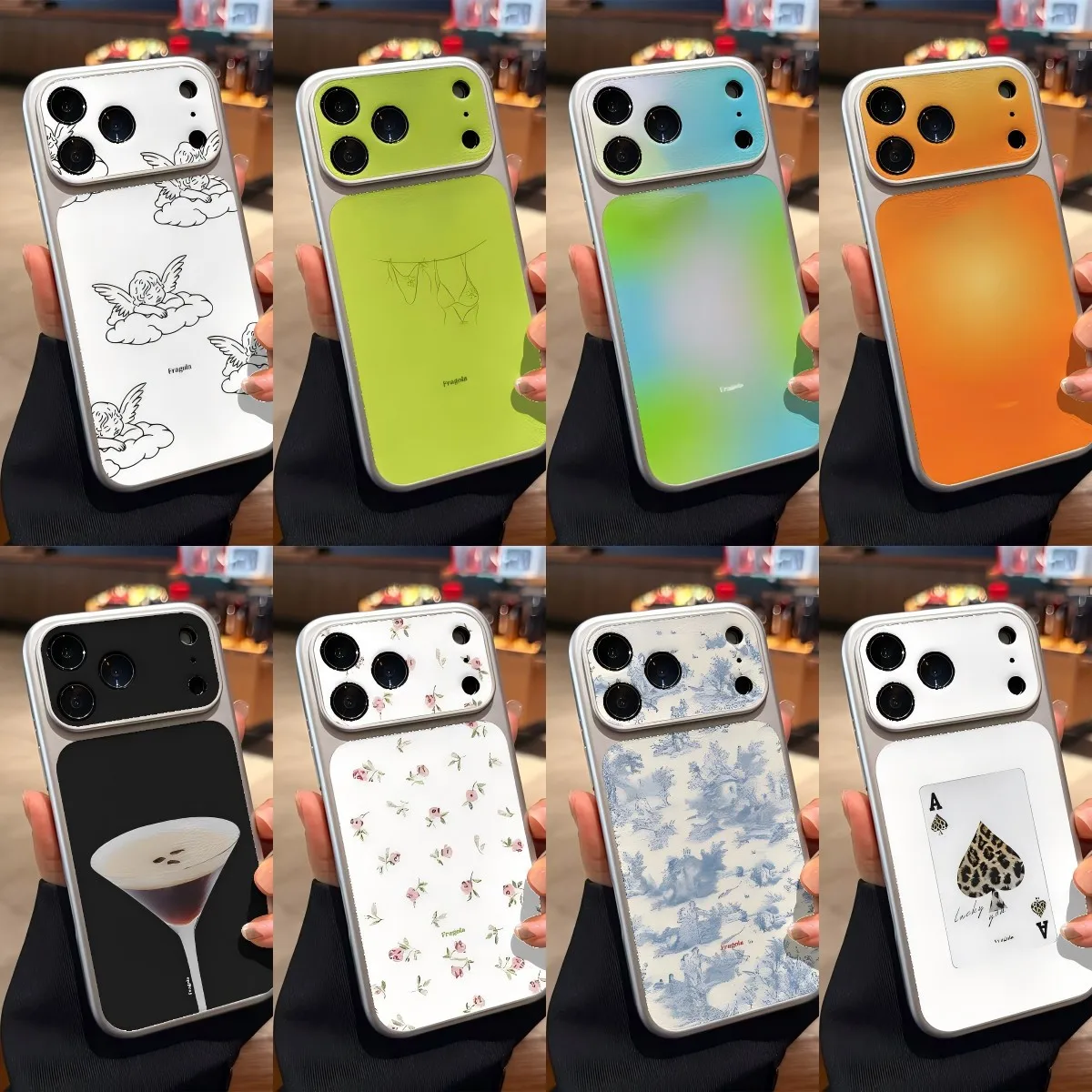 Luxury FRAGOLA Large Viewing Window Phone Case For Samsung Galaxy S26 S25 S24 S23 S22 S21 S20 Plus Ultra 5G Skin texture Cover