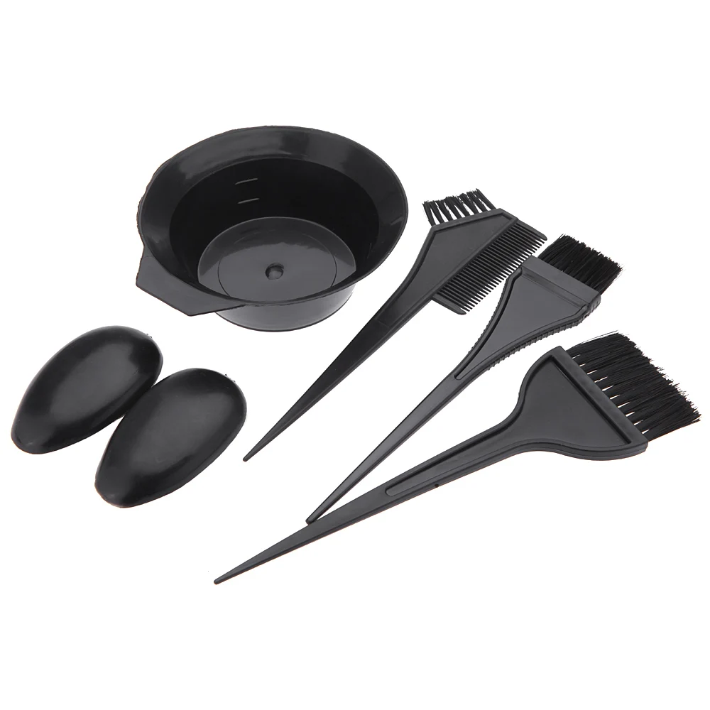 6Pcs Hairdressing Brushes Bowl Combo Salon Hair Color Dye Tint Tool Set Hair Coloring Bleaching DIY Salon Home Hair Dye Tools