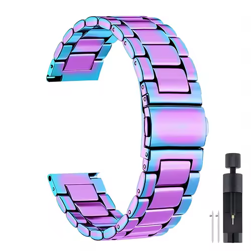 18mm 22mm 20mm Watch Band For Samsung Galaxy Watch 7/6/5/4/3 S3 Active2 Huawei Watch GT 6 Pro GT5 GT4 GT3 2 Stainless Steel Band - Image 35