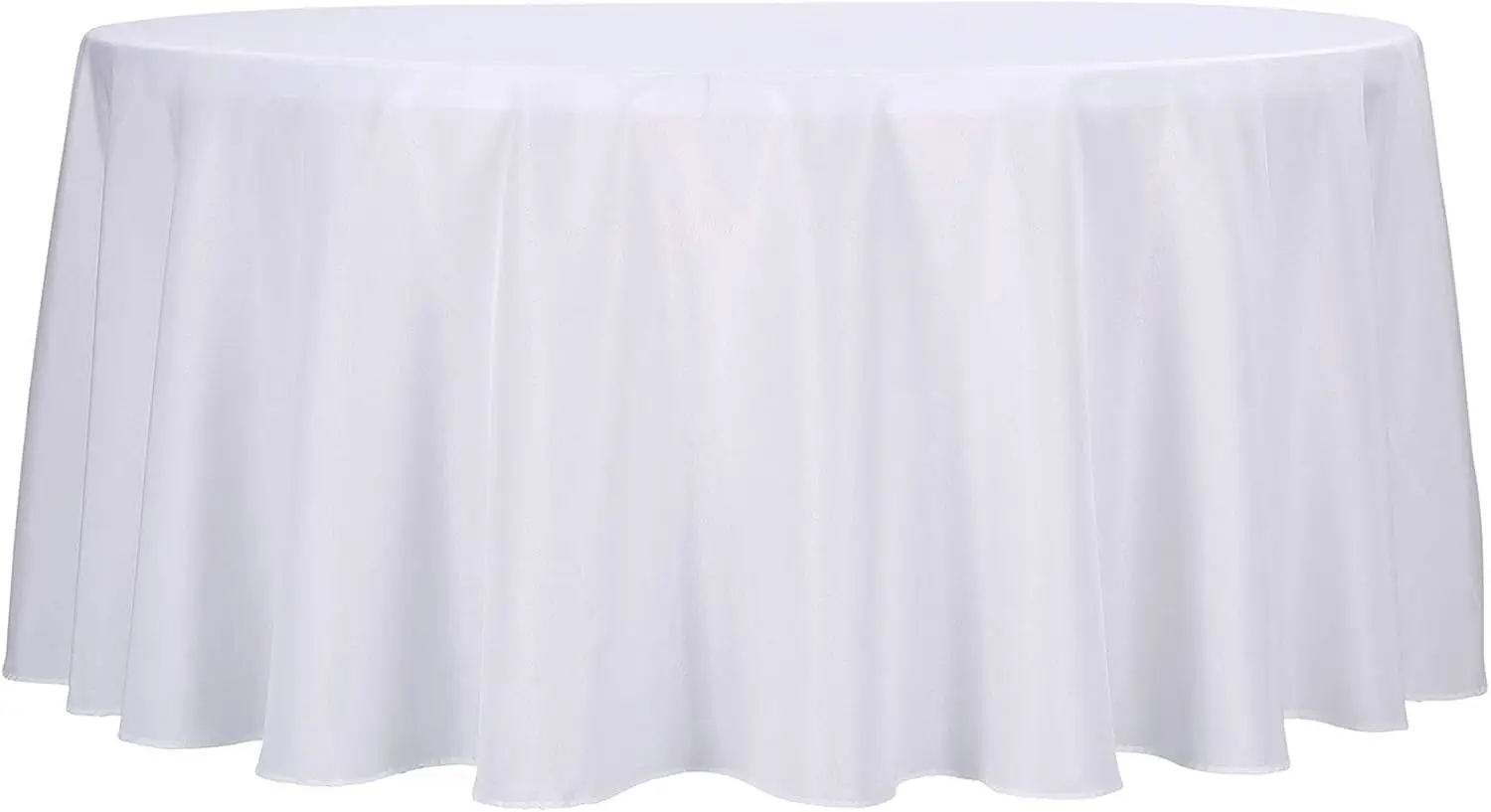 12pack 132 Inch White Round Tablecloth in Polyester Fabric for Wedding/Banquet/Restaurant/Parties