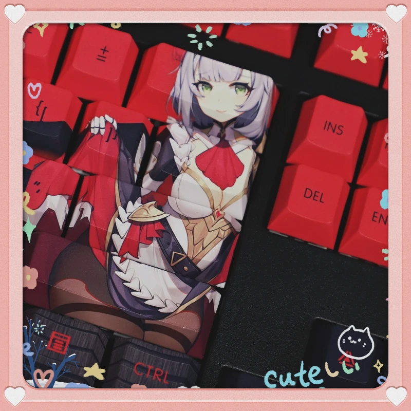 

108 Keys/Set Genshin Impact Noelle Gaming Anime Cute Girl PBT Keycaps for Mechanical Keyboard Cherry Profile MX Switch Cosplay