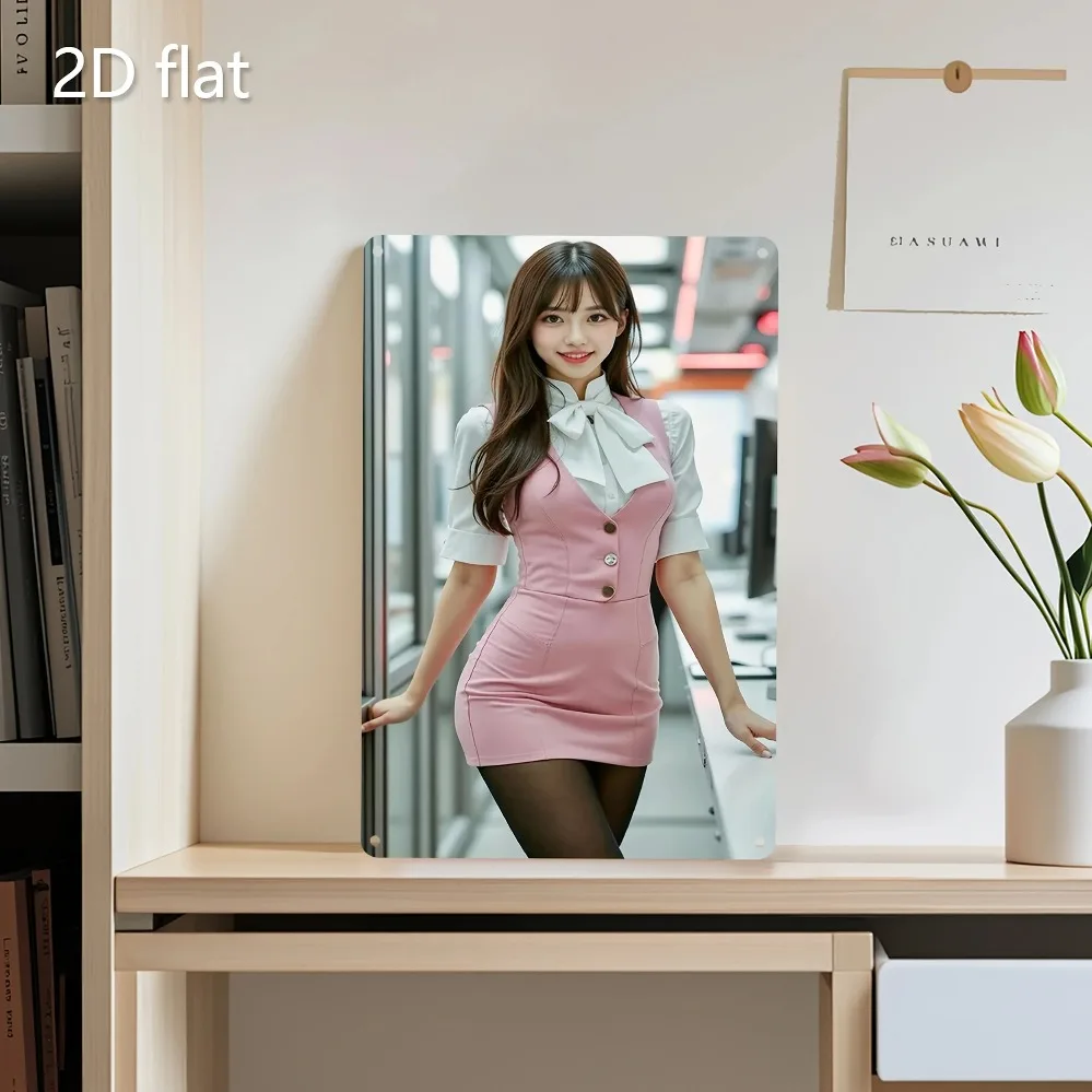 MetaRanch Pink Metal Wall Art Elegant Dress Award Plaque, 2D Iron Decor for Indoor Outdoor Home Garden