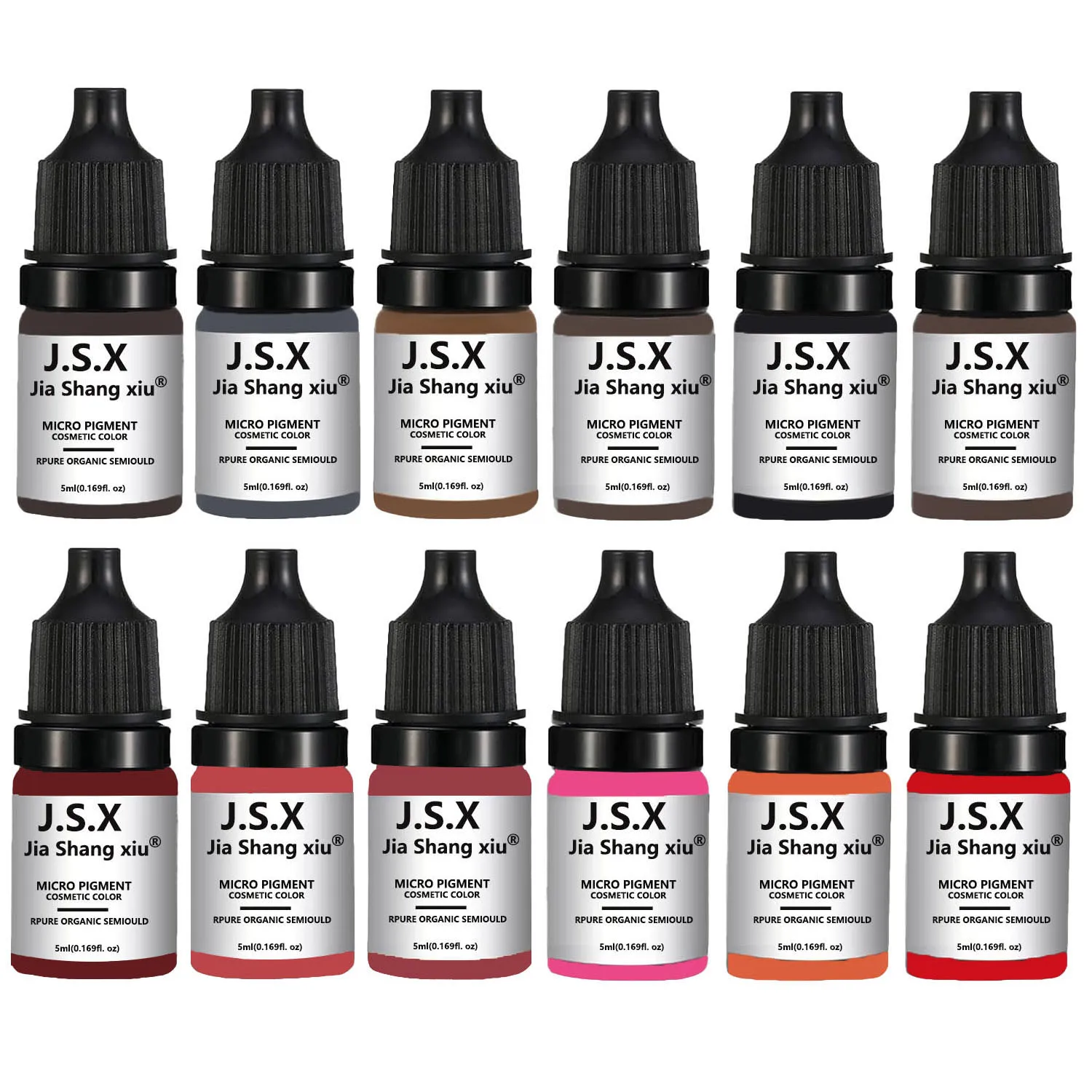 5ml/12 colors-Professional Brows Pigment Ink Long-Lasting Permanent Makeup Microblading & Eyebrows Beauty Tattoo Supplies