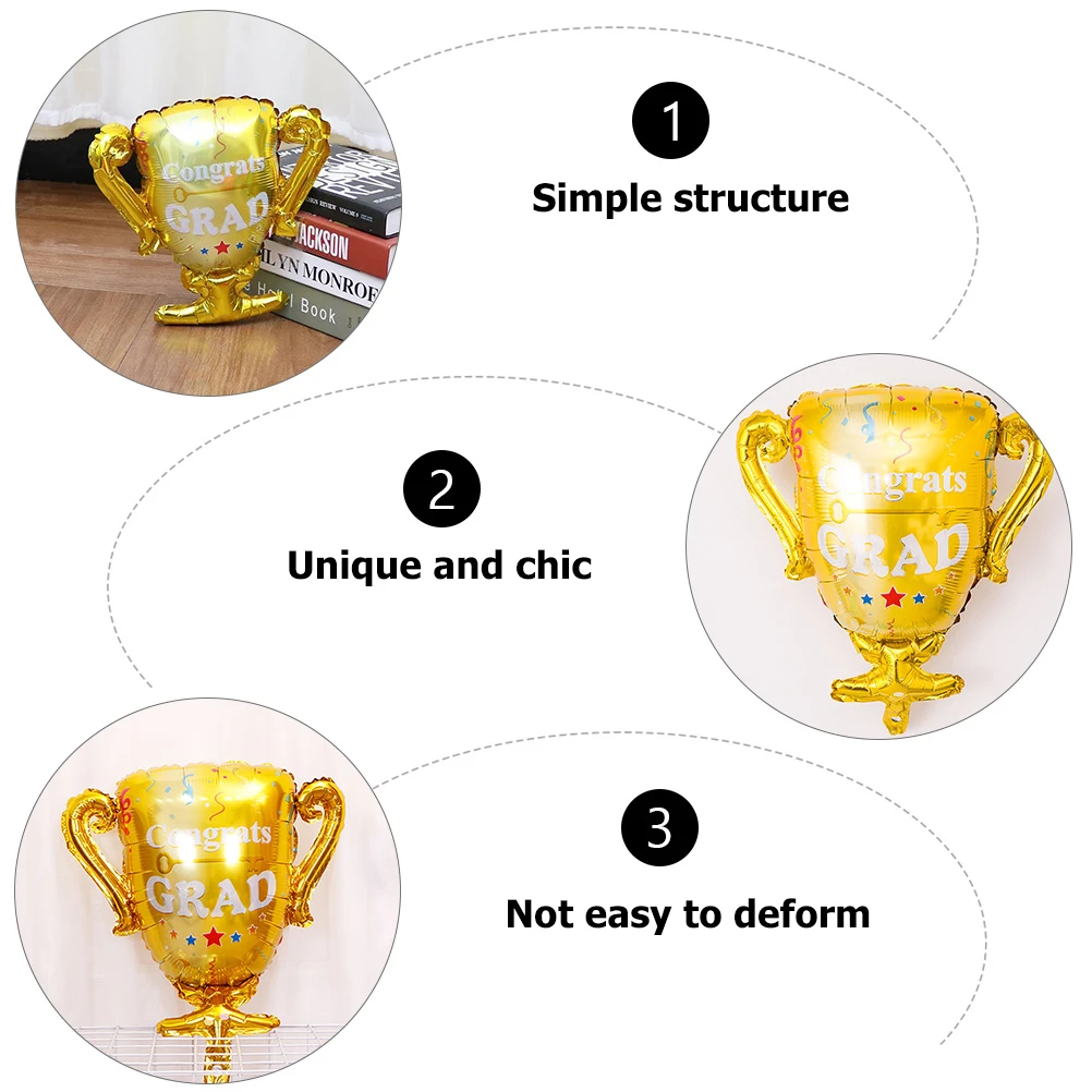 

10pcs Trophy Balloons Aluminum Film High Quality Reusable Graduation Party Decorations Wedding Foil Balloon Environmental