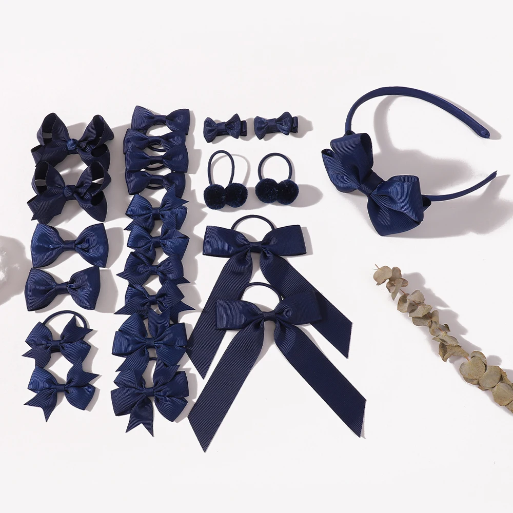 23 Teile/satz Band Kinder Bögen für Frauen Mädchen Schöne Jubeln Bowknot Clips Haar Seil Boutique Kinder Stirnband Haar Zubehör