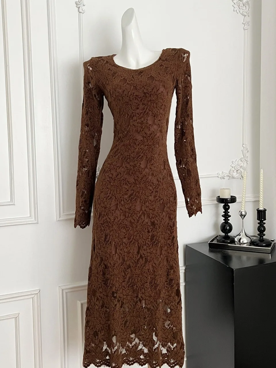 الرجعية Sle الدانتيل الربط طويل Sve الدكتور التخسيس Faionable الخريف الشتاء وصول جديد Ele كل مباراة ألياف البوليستر