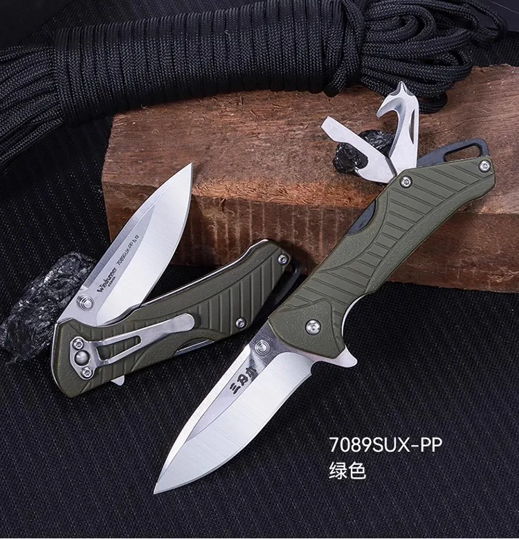 Sanrenmu 7089 Multi Function Folding Knife EDC Tool with Belt Clip for Travel and Camping NO LOCK