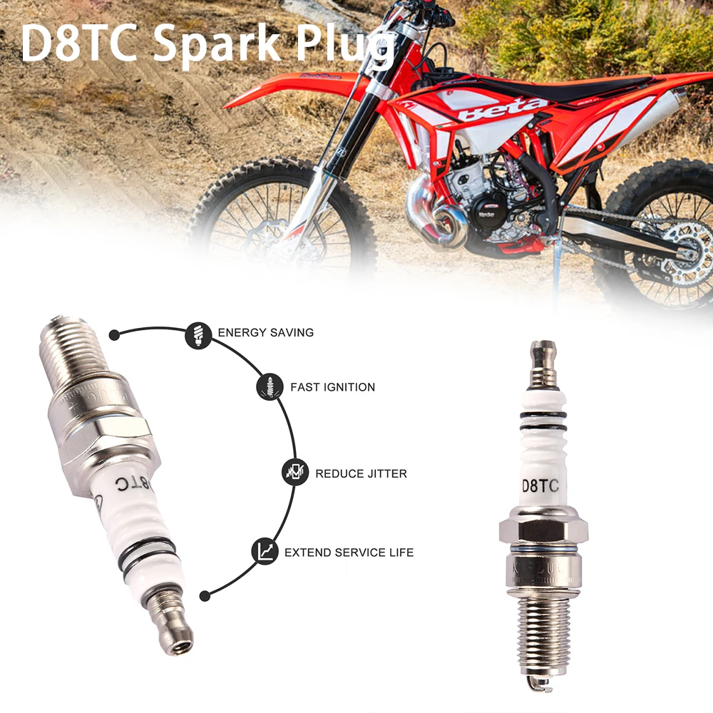 

Universal D8TC Spark Plug for ATV, Dirt Bike, Go Kart, Moped Scooter, 125cc, 150cc, 200cc, 250cc, 1Pc