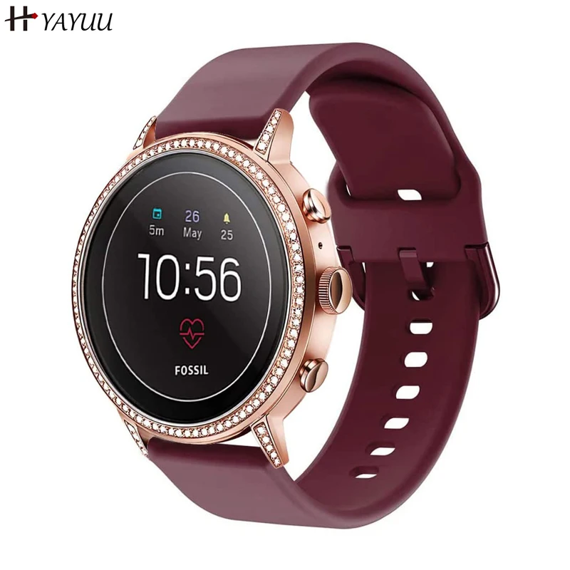 Horlogeband voor Fossil Women's Gen 4 Venture HR, 18 mm Quick Release-band voor Fossil Women's Gen 6 42 mm / Charter HR / Gen 5E 42 mm / TicWatch C2