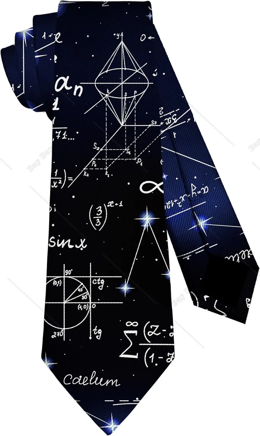 

Stars Math Men's Novelty Tie Funny Necktie for Mens Wedding Party Work Casual Holiday Party