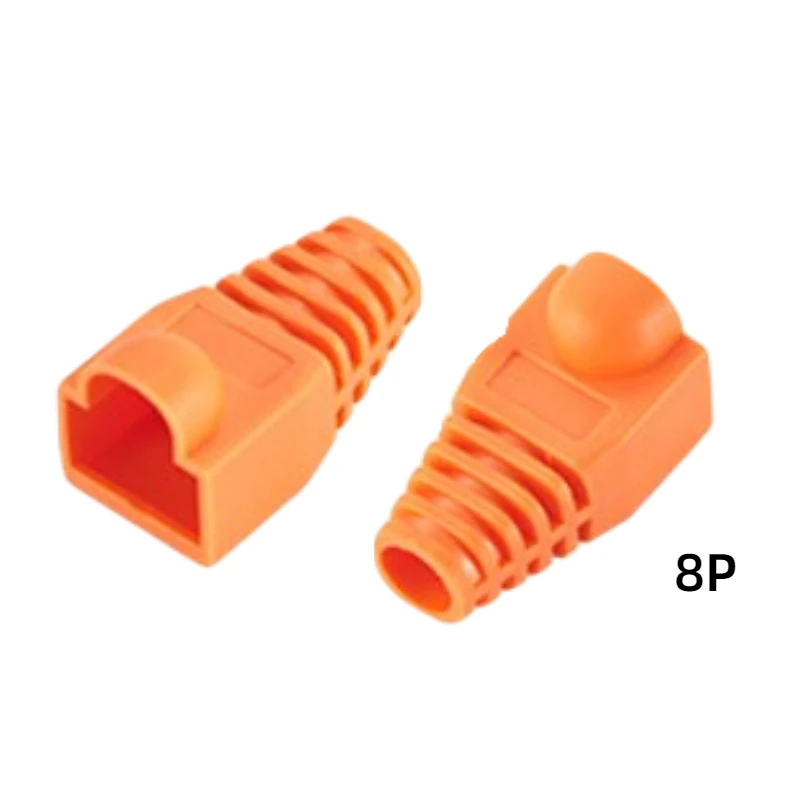 Rede De Computador Adaptador De Internet, Bainha De Cabeça De Cristal, RJ45, CAT.6, CAT.5E, S8P8C, 100Pcs