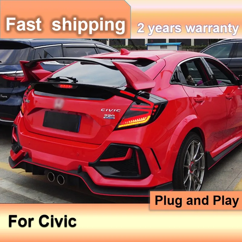 

Car Styling for Honda Civic Tail Light 2016-2021 Civic Taillight Hatchback Rear DRL Fog Brake Turn Signal Reversing