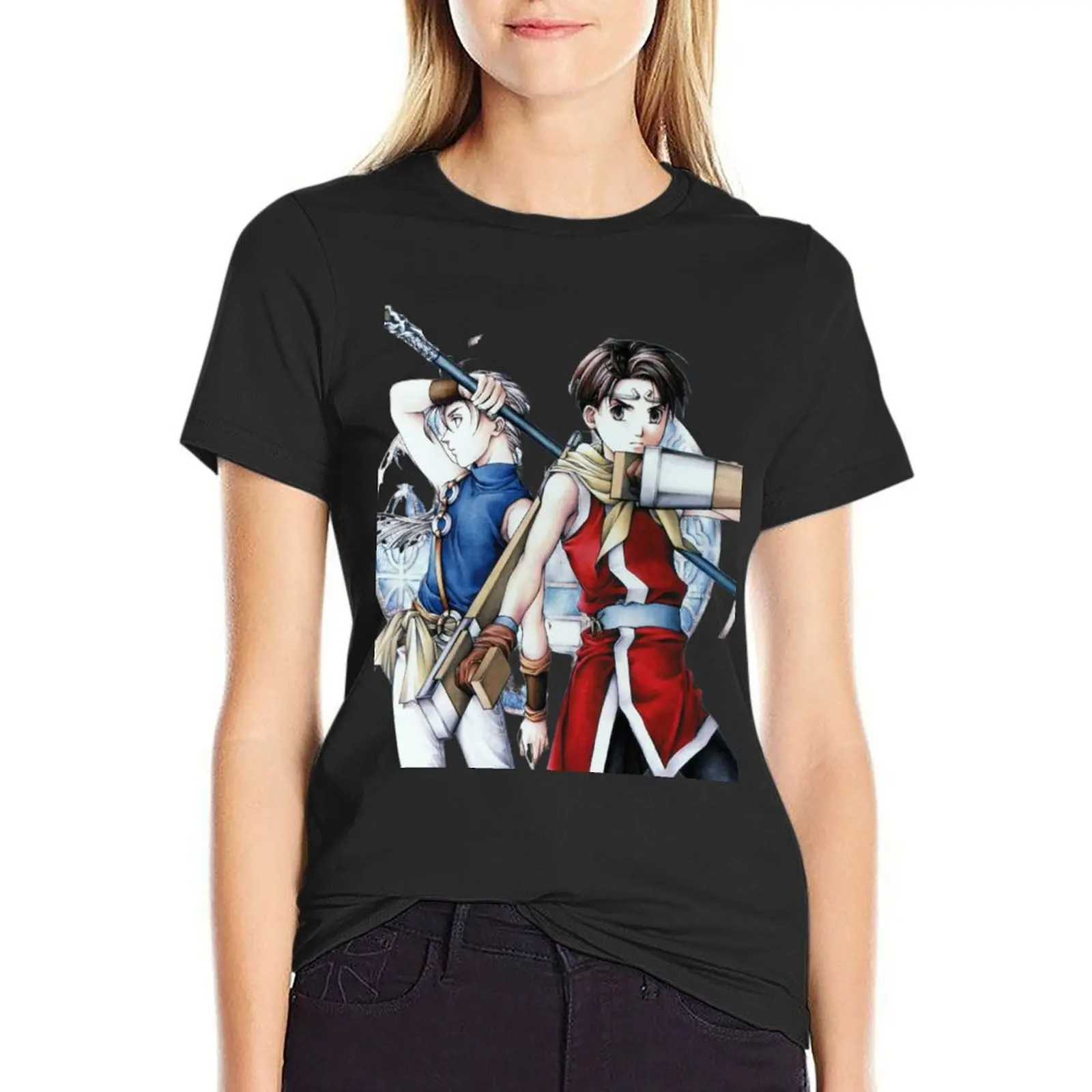 

Riou and Jowy T-Shirt lady clothes hippie clothes oversized sweat Women's tee shirt