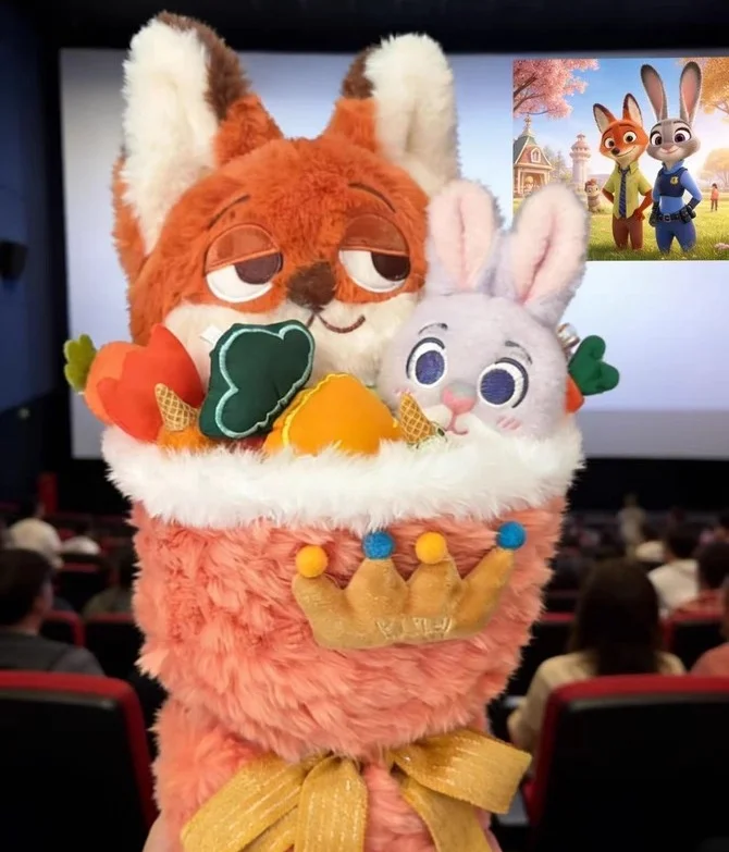 

Zootopia Anime Cartoon Nick Judy Graduation Bouquet Plush Flower Creative Birthday Christmas Party Valentine'S Day Gift Toy