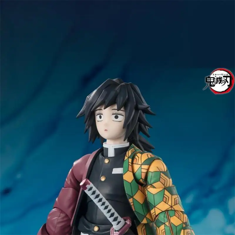 Bandai Original Dämon Slayer Tomioka Giyuu Anime Action Figur Spielzeug Für Jungen Mädchen Kinder Kinder Geburtstag Geschenke Sammeln