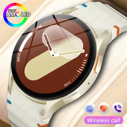2025 nueva moda Watch7 mini AMOLED reloj inteligente pantalla HD Fitness Bluetooth llamada impermeable deportes Smartwatch hombres para Samsung