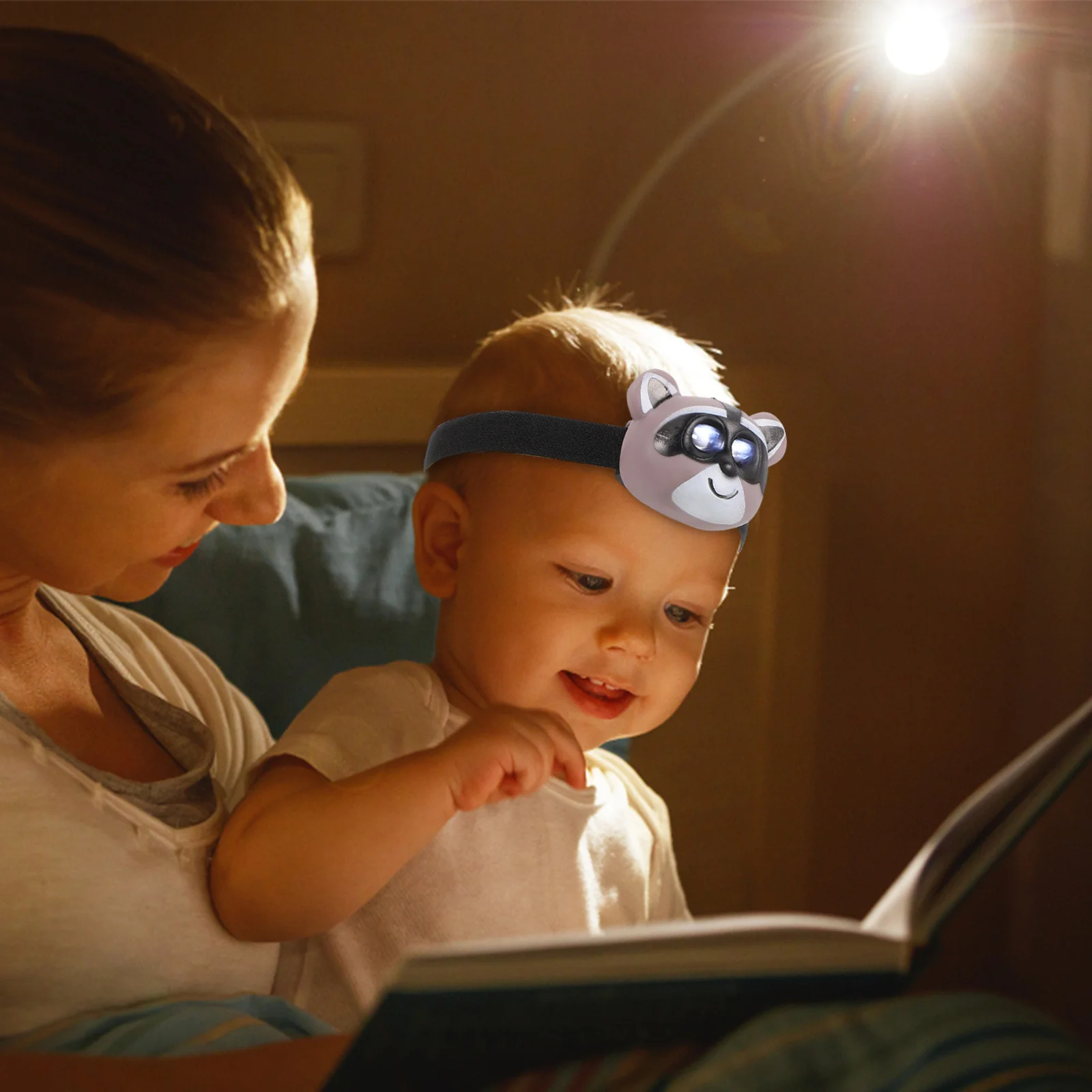 Lámpara de animales para niños, luz montada de dibujos animados, faro portátil para exteriores, accesorio de plástico para acampar y hacer senderismo