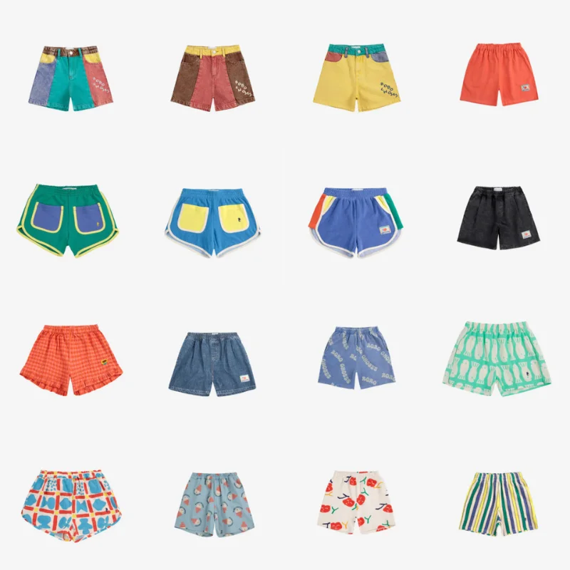 

2025 New SSBC Summer Children's Shorts for Boys and Girls in Color Block Design