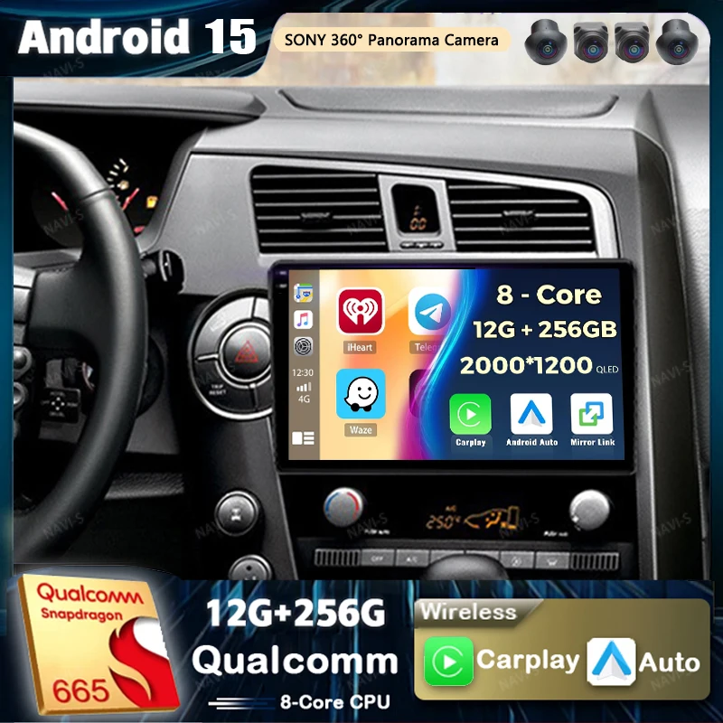 Android 15 Carplay Radio de coche para SsangYong Kyron Actyon 2005 - 2013 reproductor de vídeo Multimedia navegación GPS estéreo 2Din DVD Auto