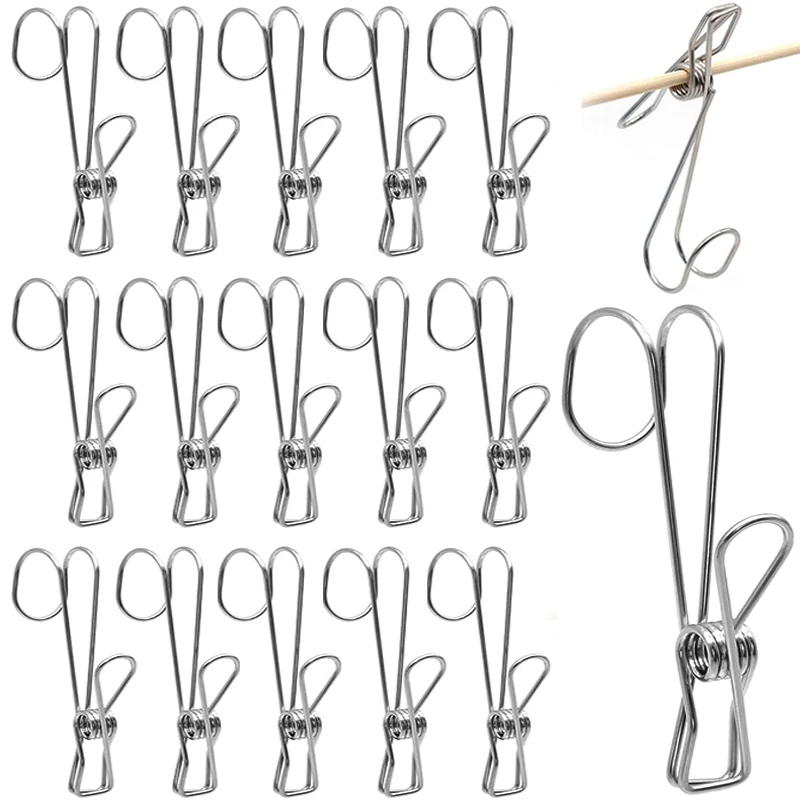 

Колышки для сушки одежды из нержавеющей стали, зажим для полотенец в ванную комнату, ветрозащитный зажим для стирки одежды, носков, офисный органайзер для бумажных пилок для заметок