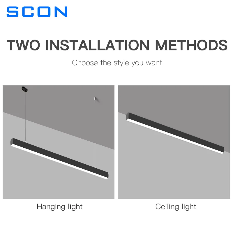 SCON Modern Led Minimalist Long Pendant Lights For Home Villa Office Indoor Lighting Deep Anti-Glare Hanging Lamps Decoration