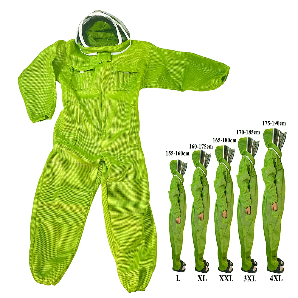 Traje de abeja de cuerpo completo transpirable con protección anti-picaduras para apicultores mono protector: ventilado y resist