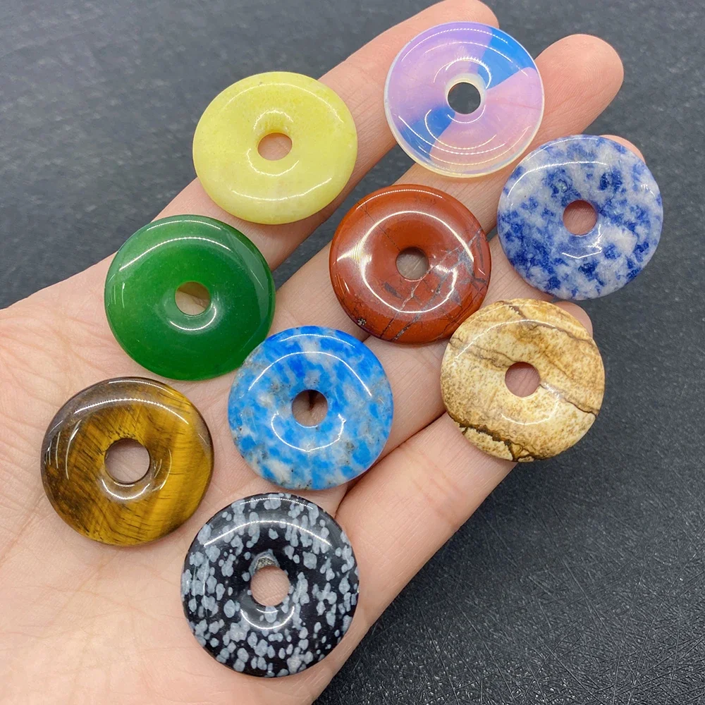 Green Dongling Red Agate Natural Stone 25mm Polished Pendant Diy Charms for Jewelry Making Earrings Charm Necklace Accessories