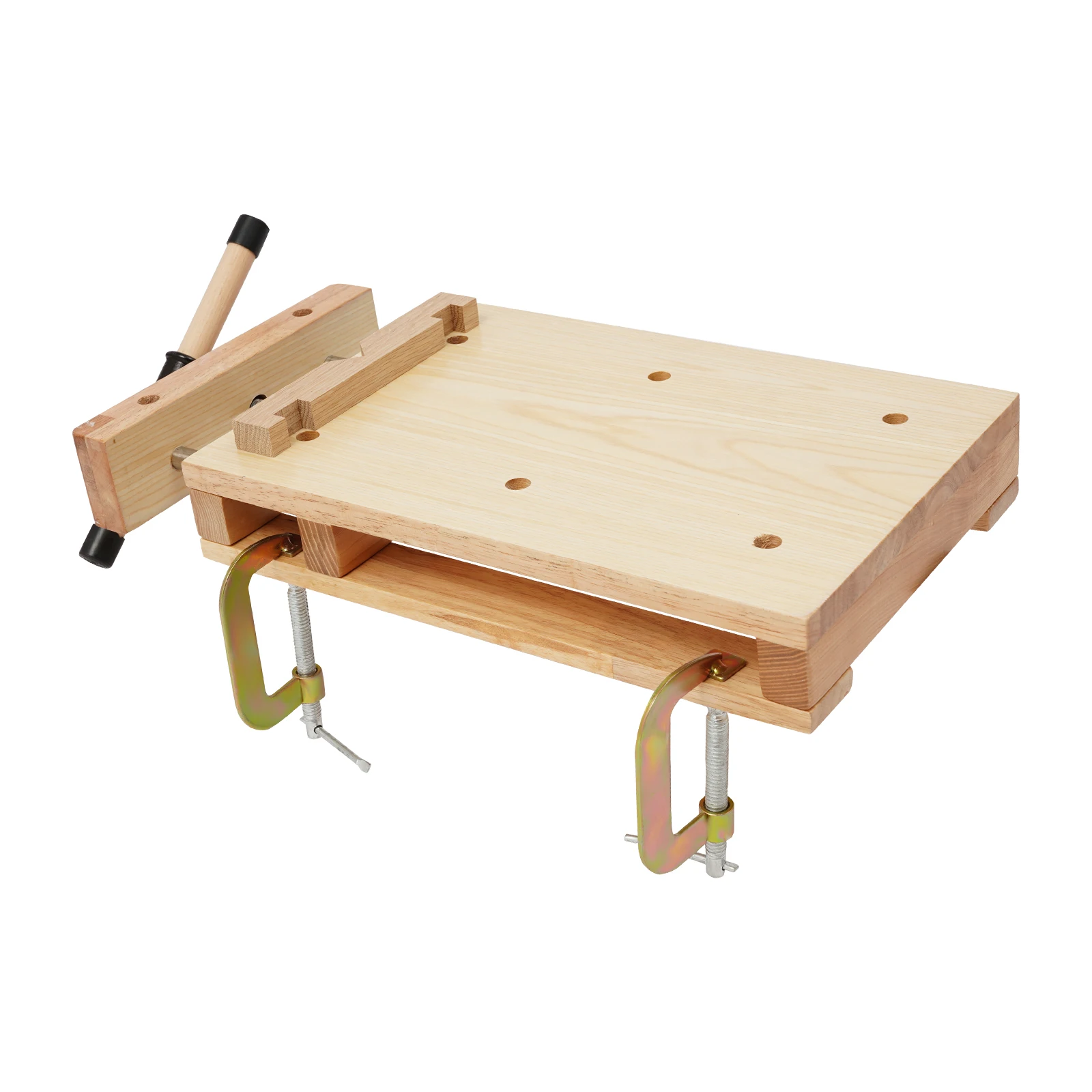 Woodworking Bench Vise Wood Vise Kit with C Type, Portable Household Small Wooden Workbench, 20-28cm Adjustable Clamping Range for DIY Crafting & Woodworking Projects