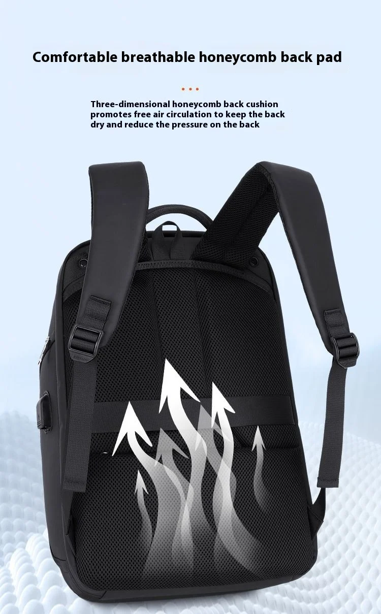 Wiersoon Rucksack für Herren, wasserdichter Rucksack, große Kapazität, Geschäftsreise, multifunktionale Passwort-Anti-Diebstahl-Laptoptasche – Detail 12