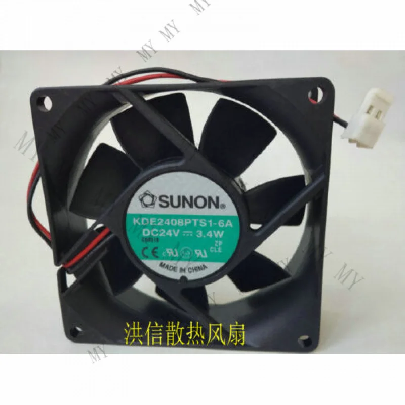

TT 1 PCS for SUNON Fan KDE2408PTS1-6A DC 24V 3.4W 80*80*25mm 2 Pin cooling fan