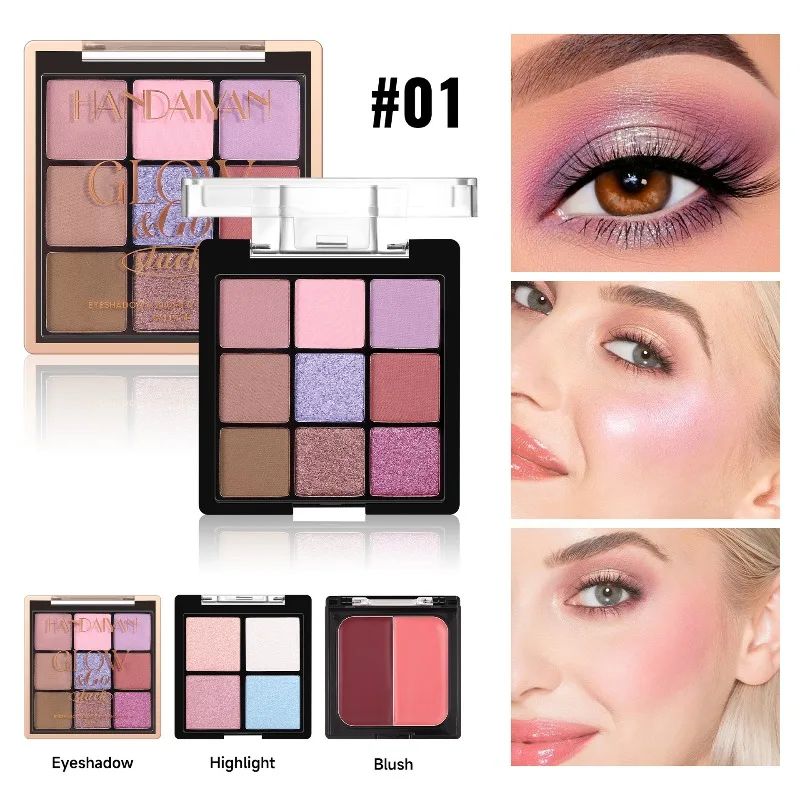 3 Layer Makeup Palette All in One Eyeshadow Blush Highlighter Compact Travel Friendly for Complete Everyday Face Makeup Looks