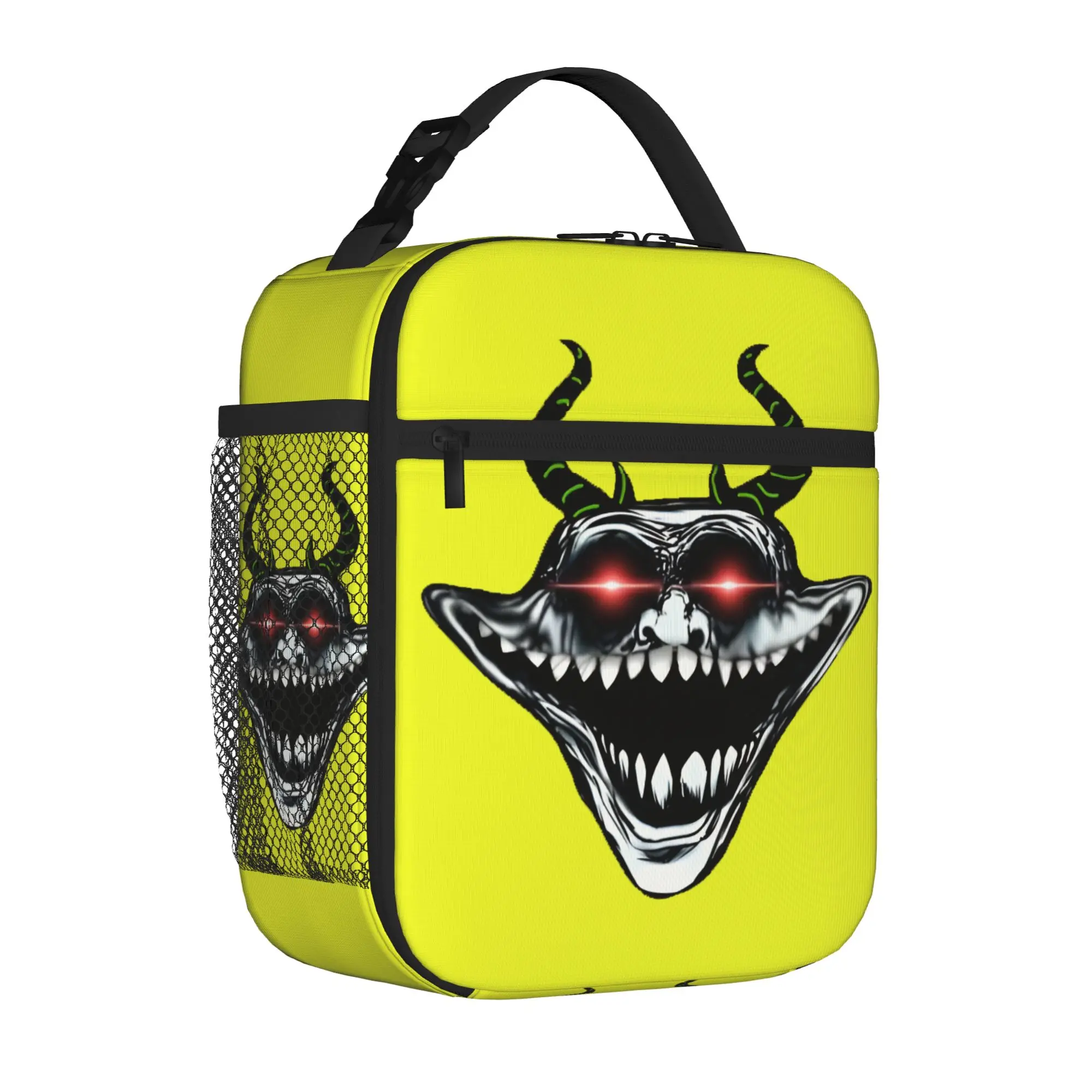 Evil Troll Face Meme Funny Insulated Lunch Tote Bag for Travel Horror Humor Portable Thermal Cooler Large Size Food Bag