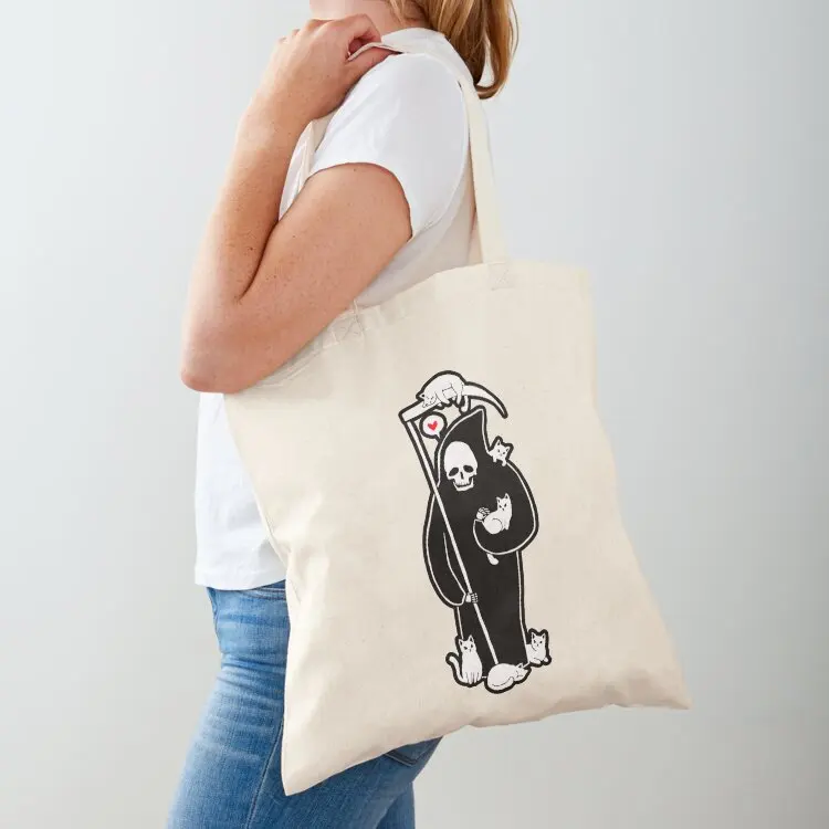 

Death is a Cat Person Tote Bag Beach bag Women's handbag shopper bag woman Canvas