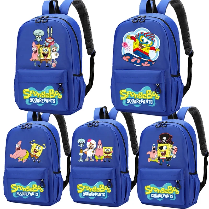 SpongeBob SquarePants Backpack Cartoon Kawaii Schoolbag Waterproof Durable Large Capacity Student Commuting Pack Boy Girl Gift