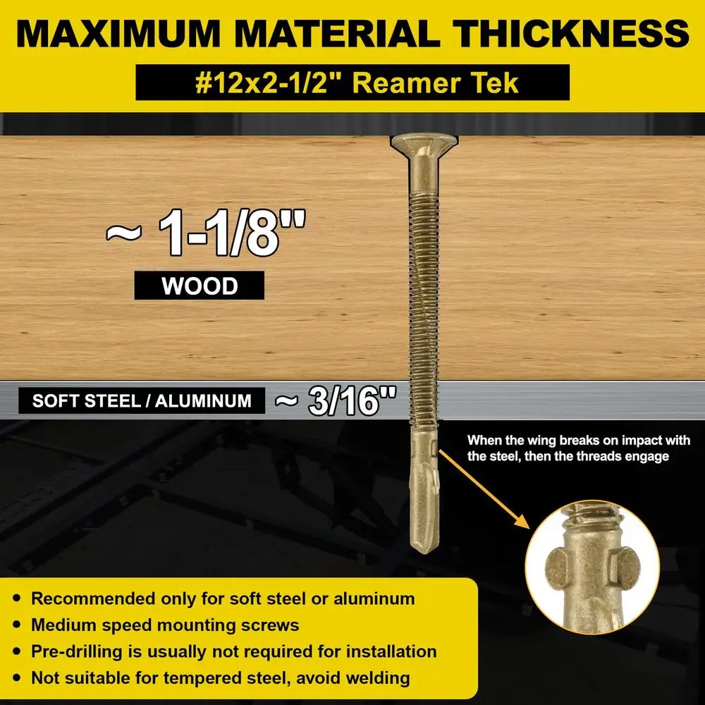 T25スタービットトレーラーデッキネジ、木製金属リーマー、tekトレーラー取り付け、簡単取り付け、スチールアルミニウムユーティリティ、馬atv、286個