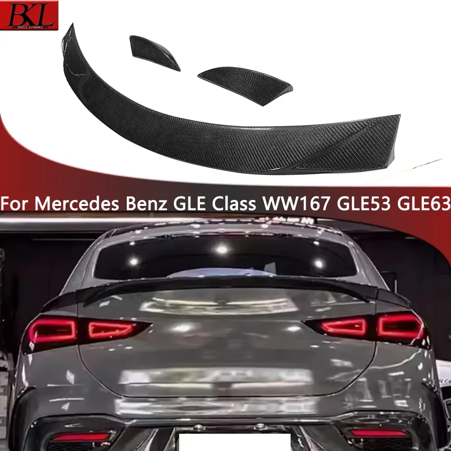 

For Mercedes Benz GLE Class WW167 GLE53 GLE63 Carbon Fiber Tail fins Rear Trunk Spoiler Guide Wing Rear Wing Diverte Body Kit