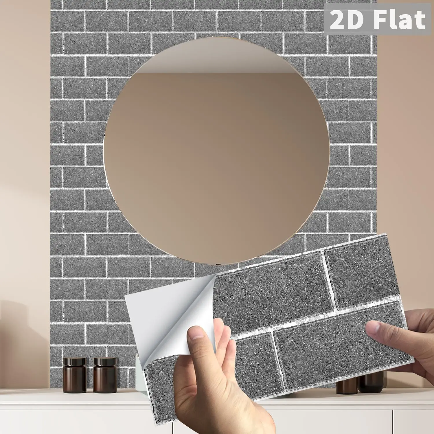 

Wall tile self-adhesive waterproof 2D flat sticker splash proof sticker, suitable for kitchen and bathroom interior decoration