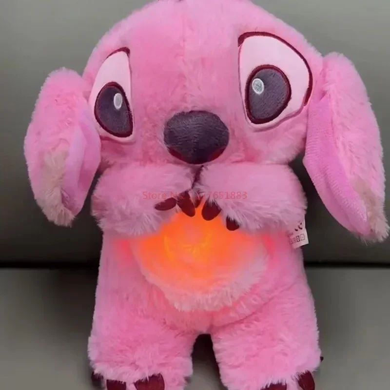 Boneca de pelúcia Stitch Anime para crianças, brinquedo Kawaii calmante, modelo de sono, luz e respiração, Lilo e Stitch, presentes para crianças, novo, 2024