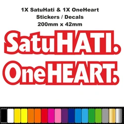 200mm x 42mm Motorcycle Satu HATI & One HEART Vinyl Graphics Fairing Decals Stickers Letter