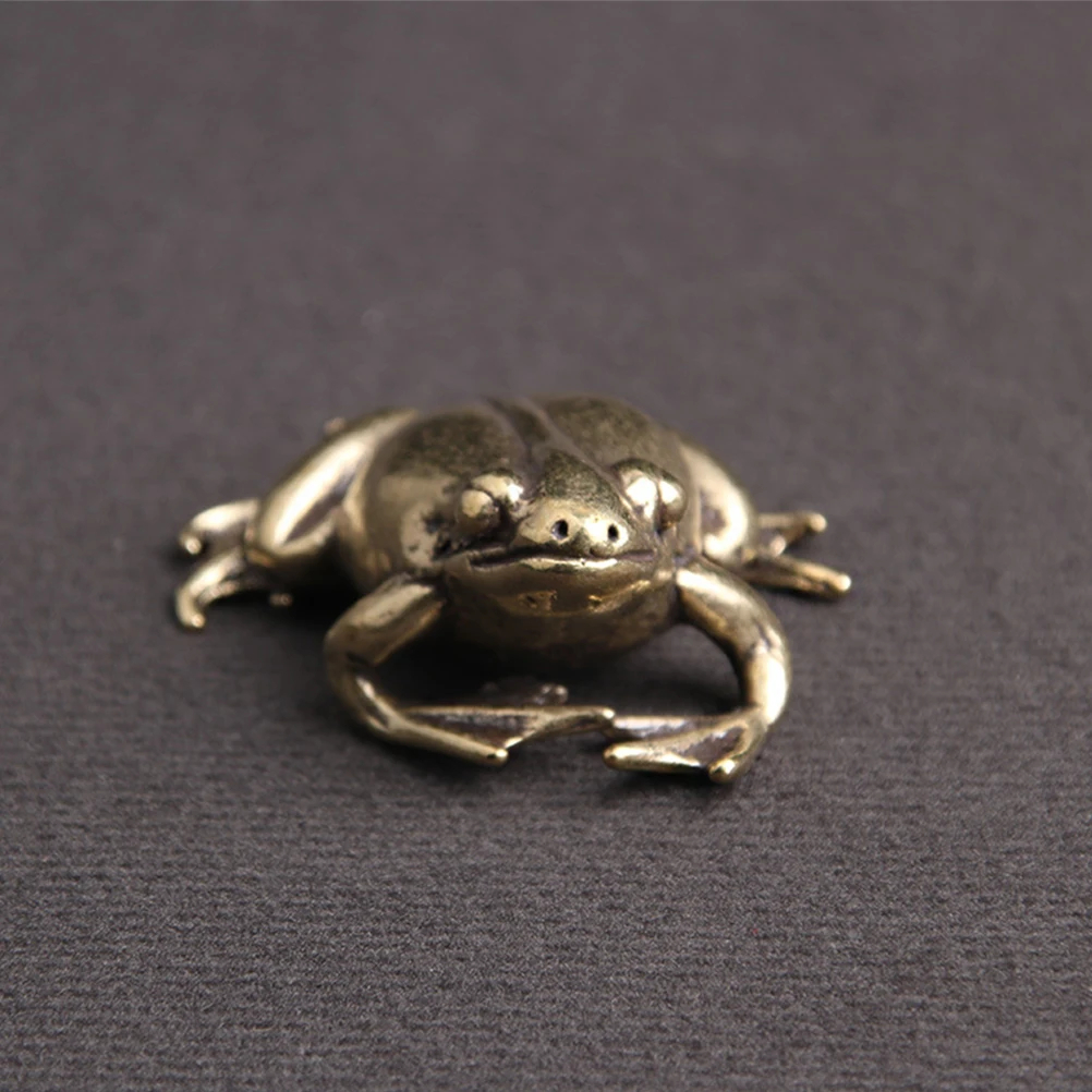 

Frog Modeling Ornament Copper Material Safe Practical Long Lasting Home Office Tabletop Decor Frog Ornament Animal Statue