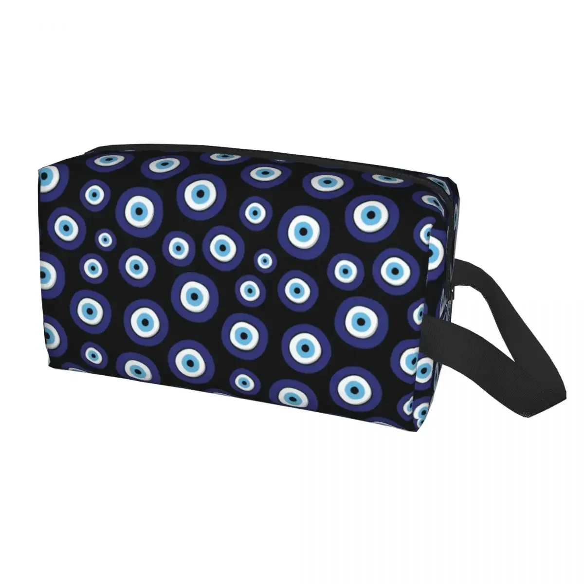 Travel Greek Amulet Evil Eye Pattern Toiletry Bag Kawaii Nazar Charm Makeup Cosmetic Organizer for Women Storage Dopp Kit Box