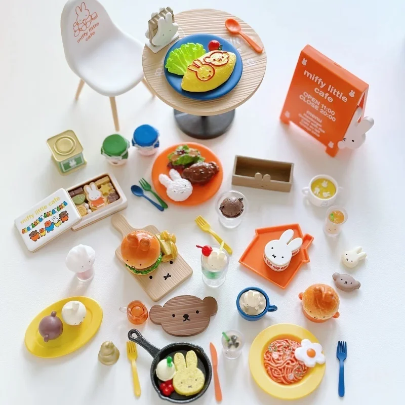 Genuine Re-Ment Miffy Picnic Blind Box Camping Scene Kitchen Tables Chairs Miniature Play Ornament Anime Figure Model Toy Gift